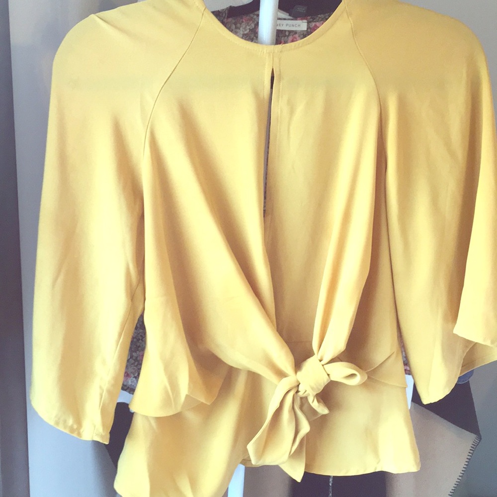 Mustard Peplum Top